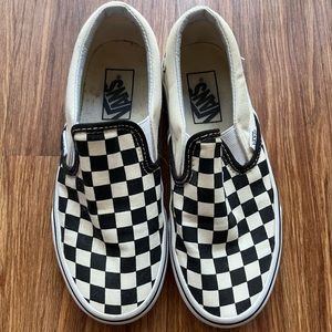 Vans checkerboard slip ons women’s size 6 cream and black